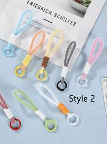 1 Cordón para teléfono móvil en estilo macaron de alta calidad con trenzado a mano y 3 estilos frescos (los colores se enviarán al azar). Colgante de llavero, accesorio para bolso, regalo casual para familiares, amigos, madres, cumpleaños, festividades.
