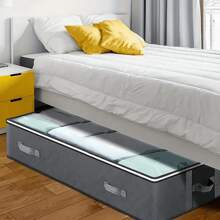 1 pieza Bolsa de almacenamiento debajo de la cama, organizador de ropa plegable con ventana transparente, contenedor de gran capacidad, asa reforzada, organizador con cremallera, hecho de tela no tejida para ropa de cama, mantas - disponible en diferentes tamaños