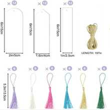 73pcs Blank Clear Acrylic Bookmark Set, Including Colorful Bookmarks With Tassel, DIY Crafts Stationery, Office Supplies,School Supplies,Back To School - Multicolor - View 2