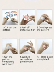 Süße Cartoon-Einhorn-Jungen- und Mädchen-Temporärtattoos, leuchtende Sticker, wasserfeste simulierte Körperbemalung-Sticker, rechteckig, gültig für 2-5 Tage, fröhliche Arme, Cartoon-Modesticker im Y2K-Stil, Bürobedarfs-Sticker, Geschenke zum Kindertag, Ostern