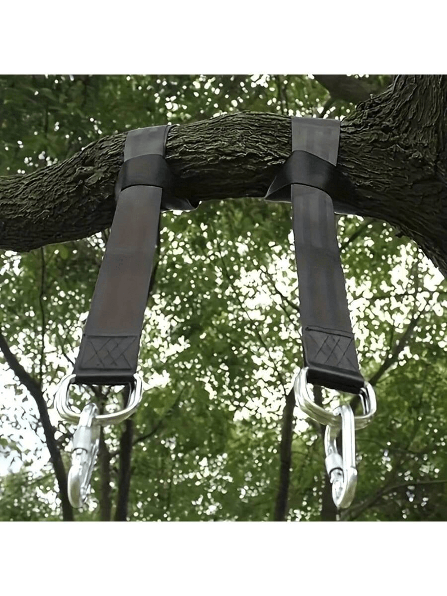 Haltbare Hängemattenaufhängung mit 2 Sicherheitskarabinern, Baumschaukel Gurtset, geeignet für alle Arten von Outdoor-Hängematten und Spielplatz-Zubehör
