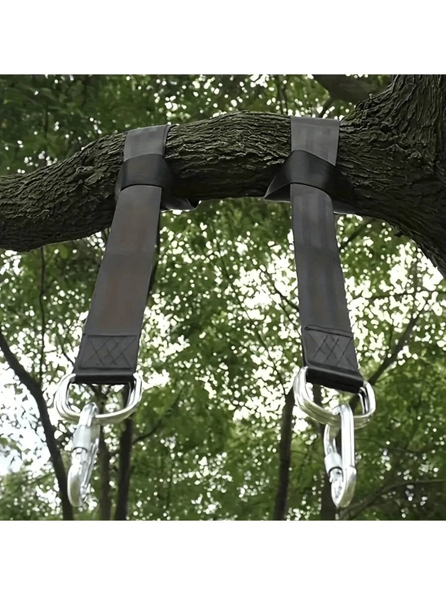 Strapazierfähiges Camping-Hängemattenbefestigungsset mit 2 Karabinerhaken, Baumschaukel-Gurtset, geeignet für alle Arten von Outdoor-Hängematten und Spielplatz-Zubehör