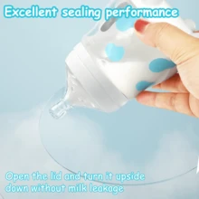 1个180ml/270ml奶牛图案奶瓶，宽口PP材质，防呛，可爱卡通奶瓶，适合日常使用 - 彩色 - 查看 6