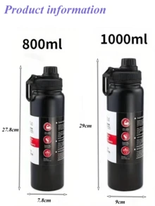 800/1000ml hochwertige Edelstahl Isolierflasche, große Kapazität tragbare Sportflasche mit Griff, Doppelschicht-Vakuumisolierung langanhaltend und auslaufsicher, ideal für Outdoor-Aktivitäten, Reisen, Radfahren, Fitness, Autofahren und alle Jahreszeiten. Flacher Boden und einzigartiges Design, perfektes Urlaubsgeschenk - Verschiedenfarbig - Übersicht 10
