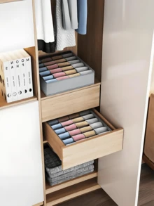 1/4 chiếc Hộp đựng tất và đồ lót, Hộp chia ngăn kéo có thể gấp gọn 6/7/8/24 ngăn, Giỏ chia ngăn tủ quần áo, Tiết kiệm không gian cho tủ quần áo tại nhà, Phụ kiện phòng ngủ, Đồ trang trí tủ quần áo, Đồ trang trí ngày lễ/Phòng/Nhà/Phòng ngủ, Hộp lưu trữ, Đồ lưu trữ tại nhà - Nhiều màu - Xem 6