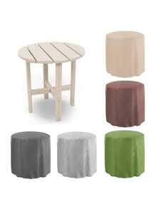 1pc Multi-Color Garden/Balcony Side Table Cover, Outdoor Waterproof Round Table Protector, Patio Furniture Cover (18.5*17.7in)