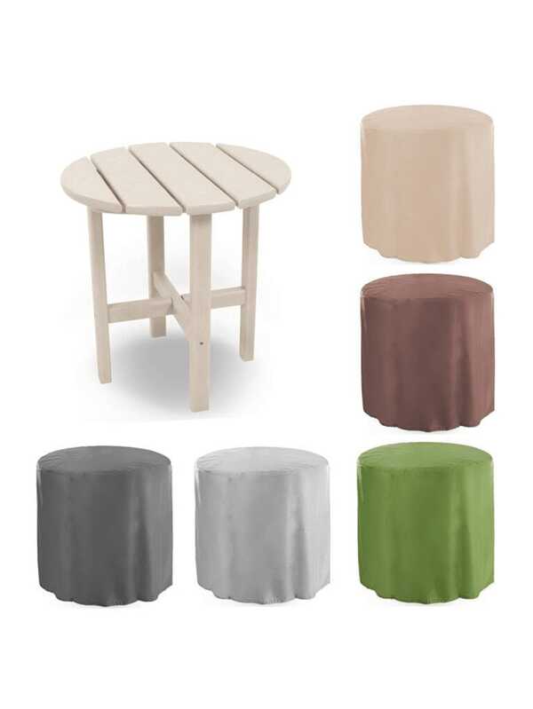 1pc Multi-Color Garden/Balcony Side Table Cover, Outdoor Waterproof Round Table Protector, Patio Furniture Cover (18.5*17.7in)