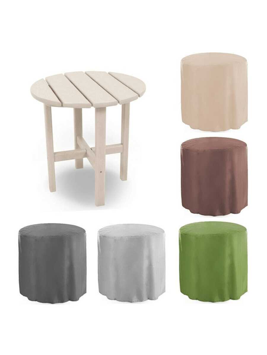 1pc Multi-Color Garden/Balcony Side Table Cover, Outdoor Waterproof Round Table Protector, Patio Furniture Cover (18.5*17.7in)