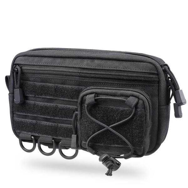 Molle Admin Pouch do plecaka taktycznego, organizer do kieszeni na narzędzia EDC, taktyczna kieszeń administracyjna Molle, torba uniwersalna na pas z zamkiem błyskawicznym, pozioma kieszeń na telefon