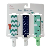 Kit 3 Universal Pacifier Clips For Babies - Unisex Clip - Polar Bear + Pots + Stripes - View 2