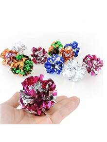 10/30 件 猫玩具 褶皱球 互动褶皱猫玩具球 独立宠物小猫猫玩具 适合肥猫 幼猫锻炼 柔软 2 英寸 - 彩色 - 查看 1