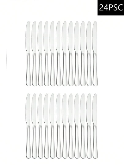 2/4/8/12/24pcs Stainless Steel Steak Knives Set, Suitable For Home Kitchen, Hotel, Restaurant, Wedding, Festival Gift