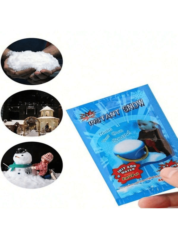 18 piezas/Paquete Nieve artificial, polvo de nieve obtenido del agua, nieve navideña, copos de nieve que no se derriten, nevada completa, decoración navideña, regalo de Navidad (Empaque aleatorio antiguo/nuevo)