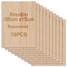10 块薄椴木工艺木板，多种尺寸可选，轻质木板适用于房屋、飞机、船、船舶、学校项目、木制 DIY 装饰
