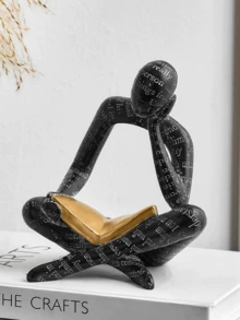 1件抽象艺术雕塑“思考者”雕像，现代白色装饰摆件，适用于家居装饰，可放置于客厅书架、办公桌等处。 - 彩色 - 查看 10