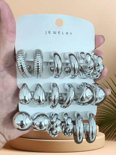 Juego de 2-18-24 piezas de pendientes con forma de gota de agua minimalistas para mujeres, de material CCB ligero para uso diario o combinación casual