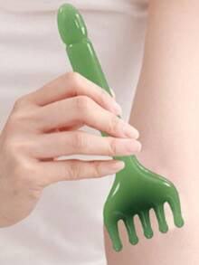 头皮按摩器（塑料）、刮痧背部按摩器、头部抓挠器便携式手持SPA头部按摩器，深度放松，返校、旅行度假必备品，女士发饰