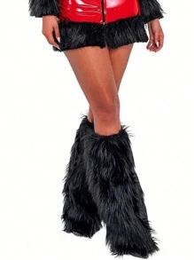 Women's Faux Fur Leg Warmer,Winter Furry Long Boot Cuffs Cover - Multicolor - View 4