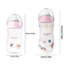 1 件 250ml/260ml/330ml PP 婴儿奶瓶，拱形防掉落易抓握，清晰的测量刻度科学喂养，柔软硅胶奶嘴，完全可拆卸，适合新生儿礼物，圣诞礼物 - 彩色 - 查看 11