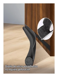 1 pieza Sellador autoadhesivo de silicona para puerta - Tira de sellado para sellar espacios bajo la puerta, interior y exterior, aislamiento acústico - Negro - Ver 2