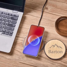 Personalized Customization Wooden Qi Charger Pad - 15W Fast Wireless Charging Station, Wooden Wireless Charger, Custom Name Engraved Charging Station,Groomsmen Gift