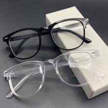 2 buc ochelari de vedere la modă cu șurub, unisex, accesoriu esențial de zi cu zi pentru lucrătorii de birou (negru + transparent)