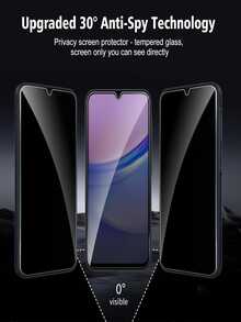 3 包隐私防窥视钢化玻璃屏幕保护膜，兼容三星 Galaxy/兼容小米/Redmi/兼容 17/Honor 9H 硬度、高清防窥清晰度、无气泡安装、光滑顺滑触感、防刮、无尘、防水、防指纹、防刮、外壳友好