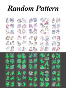 Süße Cartoon-Einhorn-Jungen- und Mädchen-Temporärtattoos, leuchtende Sticker, wasserfeste simulierte Körperbemalung-Sticker, rechteckig, gültig für 2-5 Tage, fröhliche Arme, Cartoon-Modesticker im Y2K-Stil, Bürobedarfs-Sticker, Geschenke zum Kindertag, Ostern