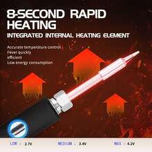 650mAh Mini Electric Soldering Iron Kit, Portable Smart Battery Pen Welding Tool, Personal DIY Tool - Standard 510 Thread, With Digital Voltage Display, Rechargeable Battery, USB-C Fast Charging, 3 Voltage Adjustable, Suitable For DIY Projects And Electronics Repair (Soldering Iron Tip Needs To Be Purchased Separately) - Multicolor - View 5