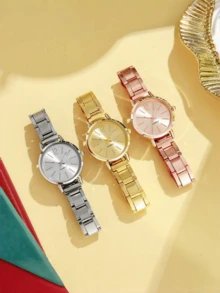 2pcs/Set, 1pc Women's Bracelet Made Of Alloy Stars And 1pc Quartz Watch, Suitable As A Beautiful Gift For Valentine's Day, Christmas, Graduation, And Couples.