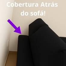 Imagine Stores Retractable Spandex Sofa Cover + 2 Cushion Covers + Fasteners, Plain, Ready For Delivery, (2 Seats) - 黑色 - 查看 4