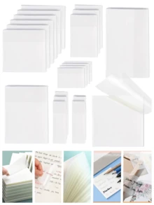[50pcs] Transparent Sticky Notes, 3-6 Sizes Clear Sticky Notes Pads, Waterproof Self-Adhesive Translucent Sticky Notes For Annotating Books, See Through Sticky Notes For School & Office The Ideal Choice For School Halloween Gifts Kids Back To School - Multicolor - View 2