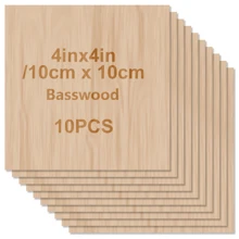 10 块薄椴木工艺木板，多种尺寸可选，轻质木板适用于房屋、飞机、船、船舶、学校项目、木制 DIY 装饰