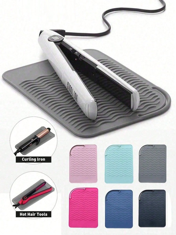 Universal Size Heat-Resistant Silicone Mat For Hair Straighteners And Curling Irons – Non-Slip Hot Styling Tool Pad For Storage And Travel, Insulated Hair Tool Holder For Flat Irons, Straighteners, Curling Wands – Ideal For Salon, Hotel, And Commercial Use