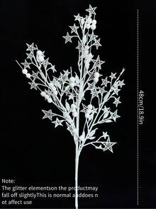 1/2/3pcs Artificial Sparkling Glitter Plant ,48cm Fake Tree Branch With Berry,Christmas Tree Decorations Ornament For Living Room And Bedroom , Wedding, Party, Home Decoration, Desk Stuffing.Thanksgiving Christmas Supplies, Home Decor,Table Decor,Outdoor And Indoor Christmas Decor,Room Decor Christmas Decorations