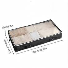 1 pieza Bolsa de almacenamiento debajo de la cama, organizador de ropa plegable con ventana transparente, contenedor de gran capacidad, asa reforzada, organizador con cremallera, hecho de tela no tejida para ropa de cama, mantas - disponible en diferentes tamaños