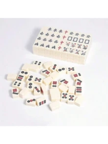 1 Set Traditional Chinese Mini Mahjong Game Set With 144 Tiles, Travel Mahjong, Interactive Game, Party Game, Festival Game, Creative Gifts, Travel Game, Birthday Party Supplies, Birthday Gifts - Multicolor - View 3