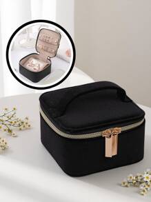 1pc Portable Multi-Functional Jewelry Box With Storage Bag, PU Leather Jewelry Ring Box Necklace Box Jewelry Box Oxidation Proof Birthday Gift, Super Large Capacity Jewelry Box For Earrings, Rings, Bracelets, Necklaces, Hair Accessories, Suitable As Gift For Girlfriends, Friends, Girls For Holiday Or Birthday Summer Goods For Women Storage Organizer Gift Back To School