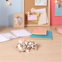 50 个木制心形迷你夹子，DIY 手工艺夹子，适用于照片、卡片、绘画、剪贴簿、婚礼、情人节照片装饰（白色）