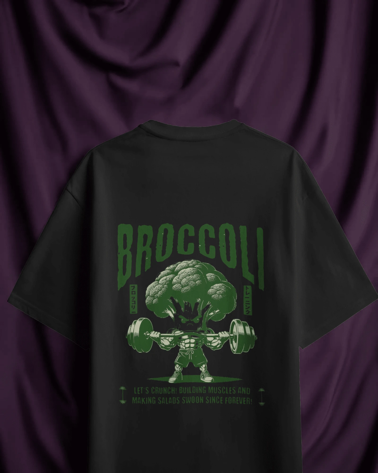 Unisex T-Shirt Gym Broccoli Workout T-Shirt Cotton Various Colors Letter Figure None Home - 黑色 - 查看 1