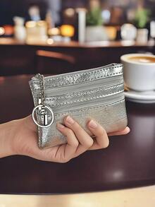 女士零钱包，小型卡包，时尚钥匙迷你零钱包，便携简约钥匙链零钱包，女士钱包，迷你钱包，钱包，钥匙链卡包 - 彩色 - 查看 12