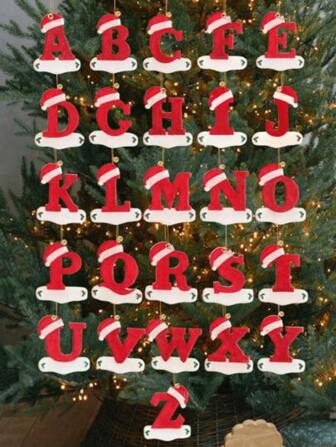 1pc Letter Pendant, Tree Decoration Happy Family, DIY Handwritten 26 Letter Pendant Tree Decoration, Gift Happy New Year Birthday Home Decor Christmas Decorations Room Decor Christmas Winter Christmas Decorations Home Christmas Gifts Christmas Decor