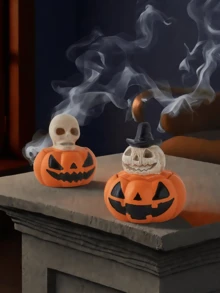 1PC Ceramic Creative Halloween Pumpkin Candlesticks - Perfect For Party & Home Decor - Multicolor - View 6