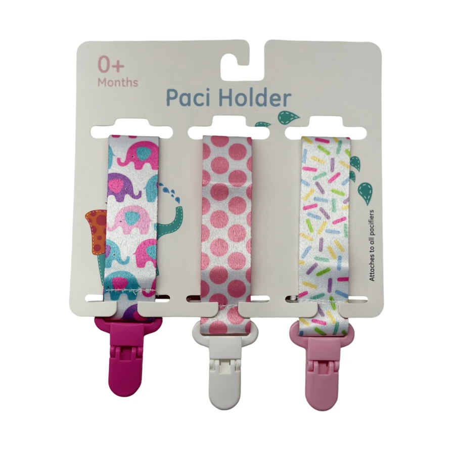 Kit 3 Universal Pacifier Clips For Babies - Unisex Clip - Elephant + Balls + Sprinkles - View 1
