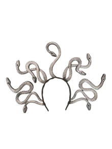 Retro Medusa Headband | Golden Plastic Snake Hair Accessory For Role-Playing And Themed Parties | Multi-Snake Design | Ideal Choice For Witch And Sorceress Costumes | Dry Cleaning Only, As A Gift Halloween - Multicolor - View 13
