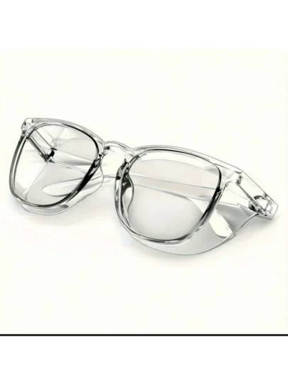 1 副时尚安全眼镜，透明防雾防刮防护眼镜，男女皆宜