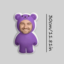 1 Pernă foto personalizată, Ursuleț violet, Amuzant, Tetieră personalizată, Companie, Potrivită pentru Ziua Tatălui, Ziua Mamei, Halloween, Crăciun, Ajunul Crăciunului, Ziua Îndrăgostiților, Zile de naștere, Aniversări personalizate, Ziua Memorială a Soldaților, Ziua Recunoștinței, Paște
