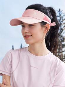 CAMEL CROWN 跑步遮阳帽女士运动户外空顶防晒高尔夫马拉松网球帽 - 西柚粉 - 查看 2