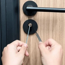 22 件撬锁套装，包含透明练习锁、15 件撬锁工具和信用卡开启器，适合初学者和专业锁匠 - 彩色 - 查看 8