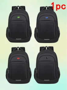 1 件，多功能，时尚，极具吸引力，小众设计，休闲手提包，纯色牛津布面料，字母标签，反光条装饰，可调节肩带，大容量多层电脑包，适合男士日常通勤和外出购物娱乐。